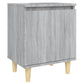 Nachtkastje Met Houten Poten 40X30X50 Cm Grijs Sonoma Eiken