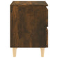 Nachtkastjes 2 St Met Houten Poten 40X35X50 Cm Gerookt Eiken
