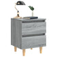 Nachtkastje Met Houten Poten 40X35X50 Cm Grijs Sonoma Eiken