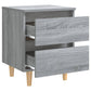 Nachtkastje Met Houten Poten 40X35X50 Cm Grijs Sonoma Eiken