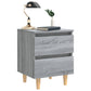 Nachtkastjes 2 St Met Houten Poten 40X35X50 Cm Grijs Sonoma