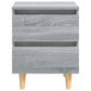 Nachtkastjes 2 St Met Houten Poten 40X35X50 Cm Grijs Sonoma