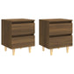 Nachtkastjes 2 St Met Houten Poten 40X35X50 Cm Bruineikenkleur