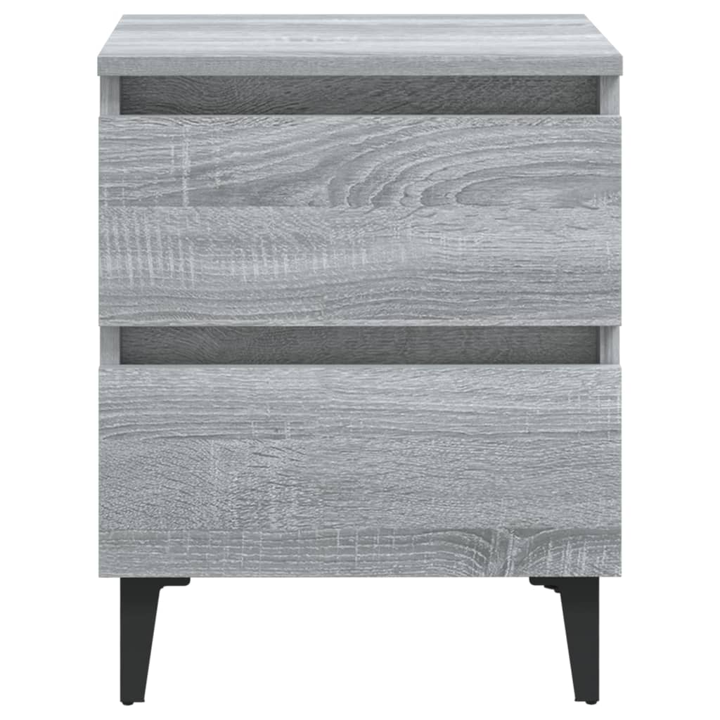 Nachtkastje Met Metalen Poten 40X35X50 Cm Grijs Sonoma Eiken