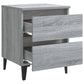Nachtkastje Met Metalen Poten 40X35X50 Cm Grijs Sonoma Eiken
