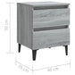 Nachtkastje Met Metalen Poten 40X35X50 Cm Grijs Sonoma Eiken