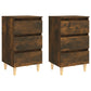 Nachtkastjes 2 St Met Houten Poten 40X35X69 Cm Gerookt Eiken