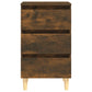 Nachtkastjes 2 St Met Houten Poten 40X35X69 Cm Gerookt Eiken