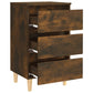 Nachtkastjes 2 St Met Houten Poten 40X35X69 Cm Gerookt Eiken