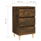 Nachtkastjes 2 St Met Houten Poten 40X35X69 Cm Gerookt Eiken