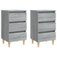 Nachtkastjes 2 St Met Houten Poten 40X35X69 Cm Grijs Sonoma
