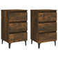 Nachtkastjes 2 St Met Metalen Poten 40X35X69 Cm Gerookt Eiken