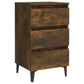 Nachtkastjes 2 St Met Metalen Poten 40X35X69 Cm Gerookt Eiken