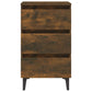 Nachtkastjes 2 St Met Metalen Poten 40X35X69 Cm Gerookt Eiken