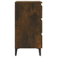 Nachtkastjes 2 St Met Metalen Poten 40X35X69 Cm Gerookt Eiken
