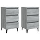 Nachtkastjes 2 St Met Metalen Poten 40X35X69 Cm Grijs Sonoma