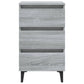 Nachtkastjes 2 St Met Metalen Poten 40X35X69 Cm Grijs Sonoma
