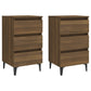 Nachtkastjes 2 St Met Metalen Poten 40X35X69 Cm Bruineikenkleur