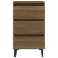 Nachtkastjes 2 St Met Metalen Poten 40X35X69 Cm Bruineikenkleur