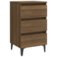 Nachtkastjes 2 St Met Metalen Poten 40X35X69 Cm Bruineikenkleur