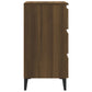 Nachtkastjes 2 St Met Metalen Poten 40X35X69 Cm Bruineikenkleur