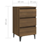 Nachtkastjes 2 St Met Metalen Poten 40X35X69 Cm Bruineikenkleur
