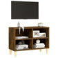 Tv-Meubel Met Houten Poten 69,5X30X50 Cm Gerookt Eikenkleurig