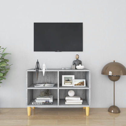 Tv-Meubel Met Houten Poten 69,5X30X50 Cm Grijs Sonoma Eiken