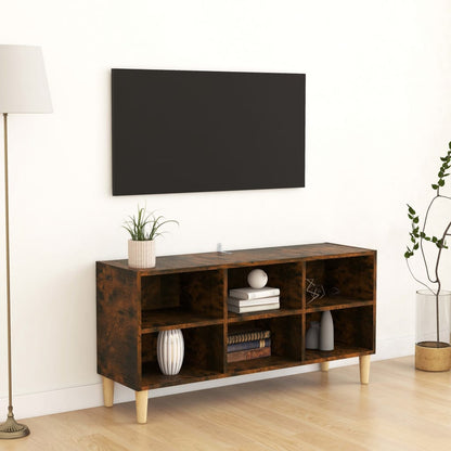 Tv-Meubel Met Houten Poten 103,5X30X50 Cm Gerookt Eikenkleurig