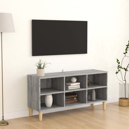 Tv-Meubel Met Houten Poten 103,5X30X50 Cm Grijs Sonoma Eiken