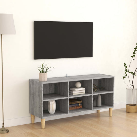 Tv-Meubel Met Houten Poten 103,5X30X50 Cm Grijs Sonoma Eiken