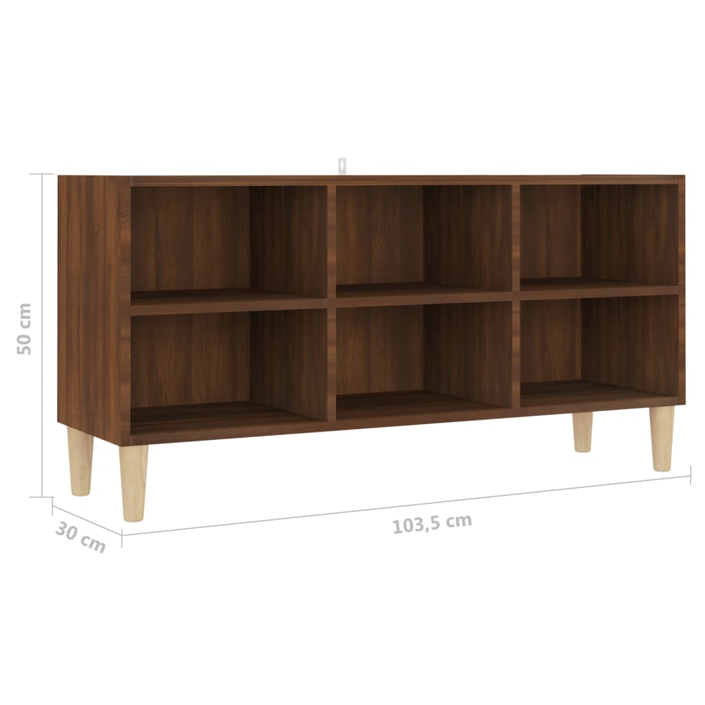 Tv-Meubel Met Houten Poten 103,5X30X50 Cm Bruineikenkleurig