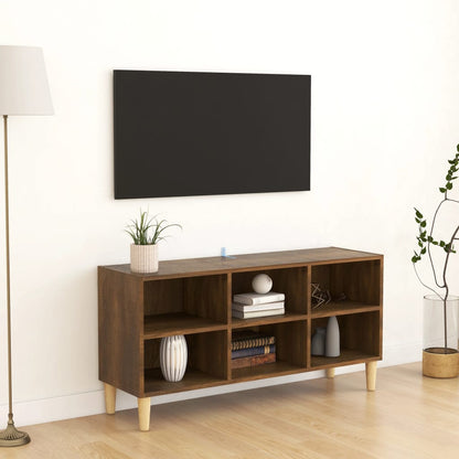 Tv-Meubel Met Houten Poten 103,5X30X50 Cm Bruineikenkleurig