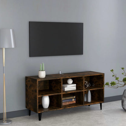 Tv-Meubel Met Metalen Poten 103,5X30X50 Cm Gerookt Eikenkleurig