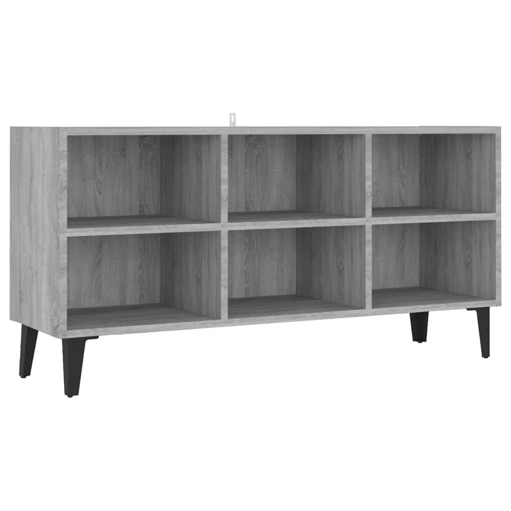 Tv-Meubel Met Metalen Poten 103,5X30X50 Cm Grijs Sonoma Eiken