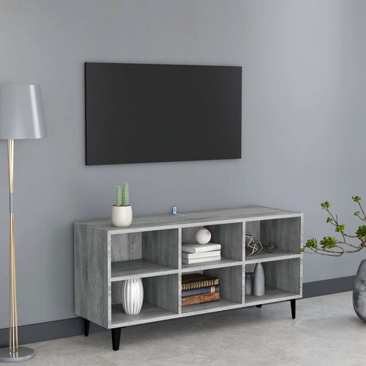 Tv-Meubel Met Metalen Poten 103,5X30X50 Cm Grijs Sonoma Eiken