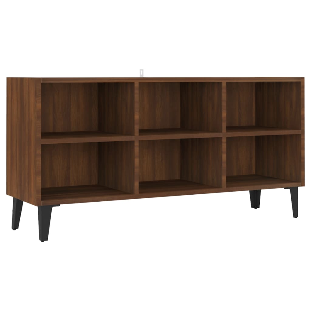 Tv-Meubel Met Metalen Poten 103,5X30X50 Cm Bruineikenkleurig