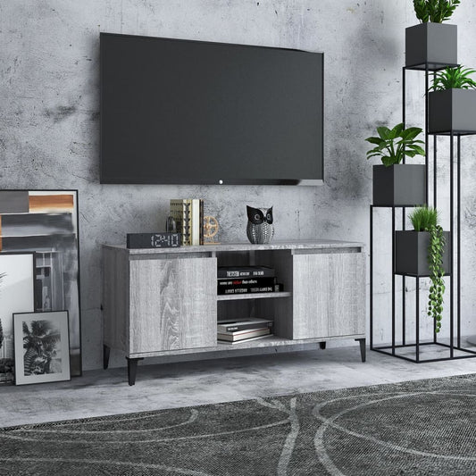 Tv-Meubel Met Metalen Poten 103,5X35X50 Cm Grijs Sonoma Eiken