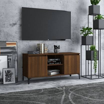 Tv-Meubel Met Metalen Poten 103,5X35X50 Cm Bruineikenkleurig