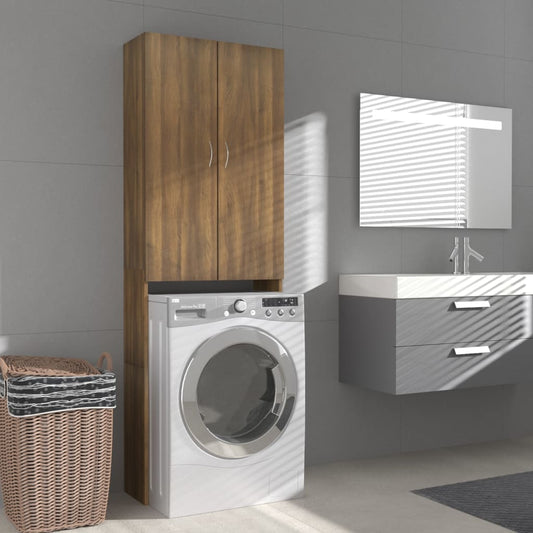 Wasmachinekast 64X25,5X190 Cm Bruineikenkleurig