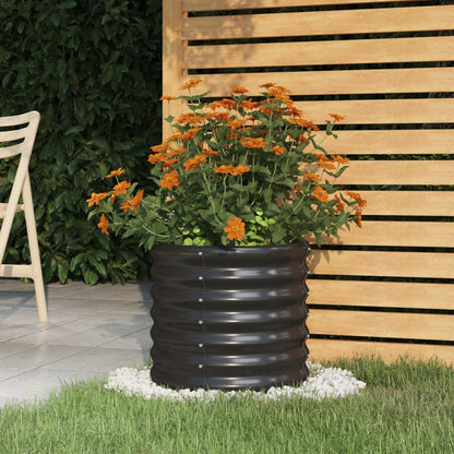 Plantenbak 40X40X36 Cm Gepoedercoat Staal Antracietkleurig
