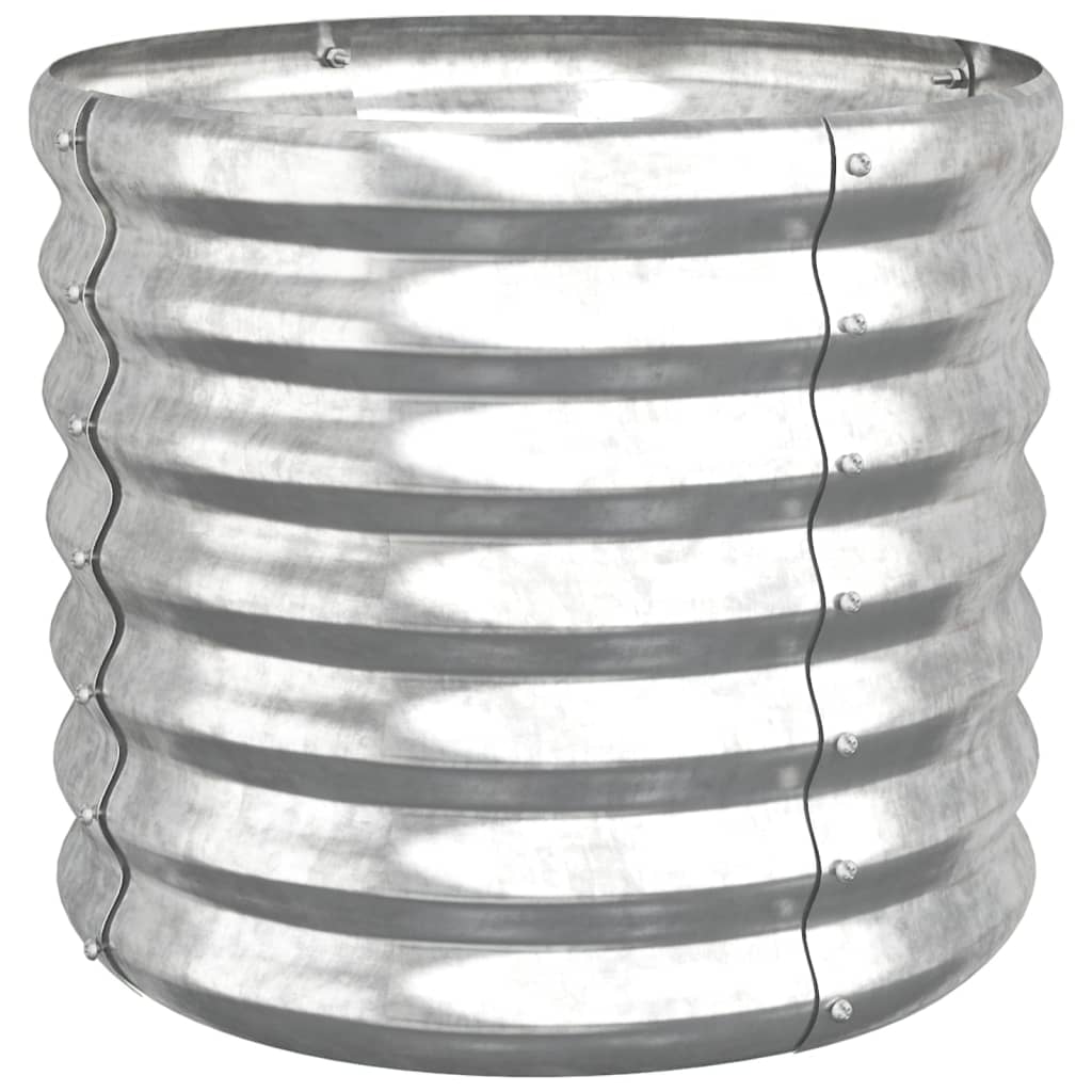 Plantenbak 40X40X36 Cm Gepoedercoat Staal Zilverkleurig