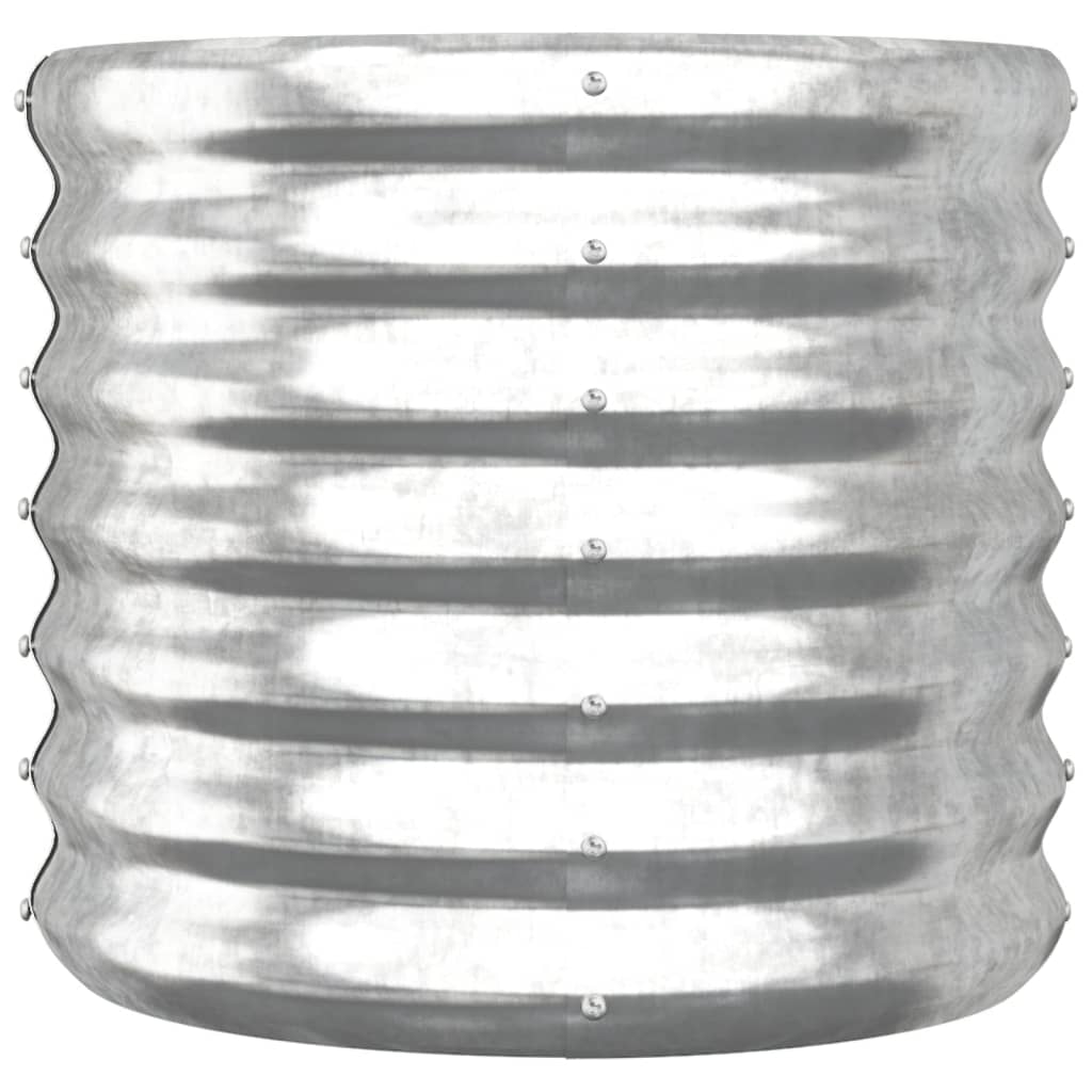 Plantenbak 40X40X36 Cm Gepoedercoat Staal Zilverkleurig