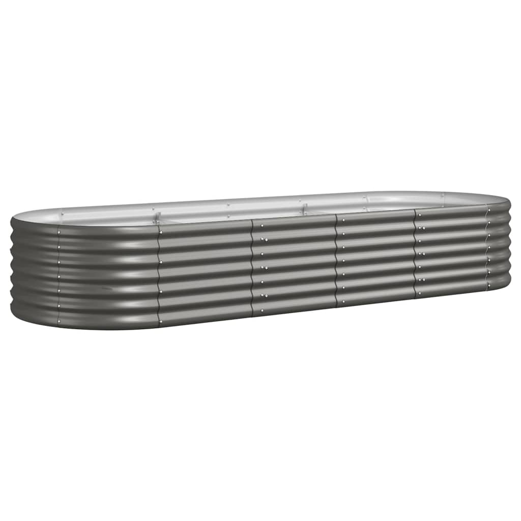 Plantenbak 224X80X36 Cm Gepoedercoat Staal Grijs