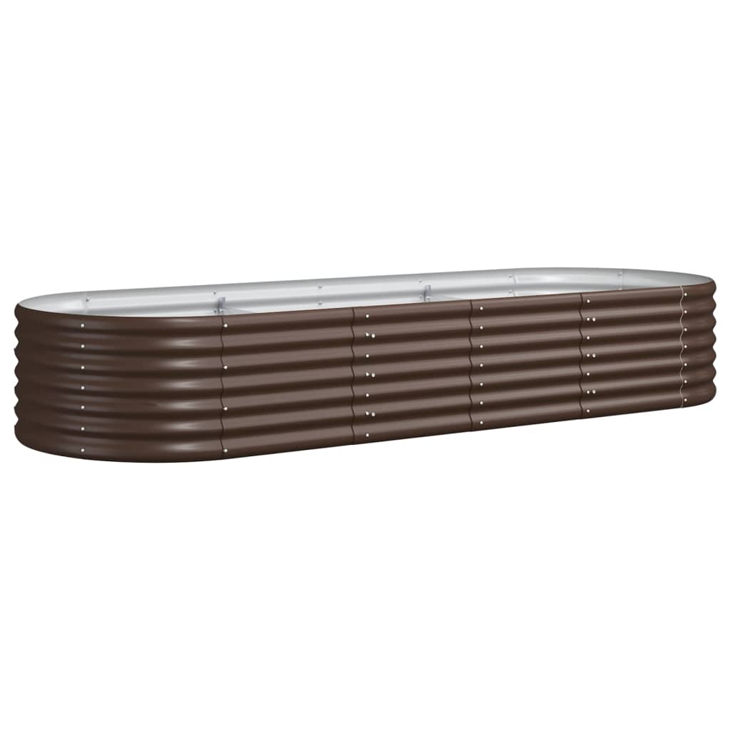 Plantenbak 224X80X36 Cm Gepoedercoat Staal Bruin