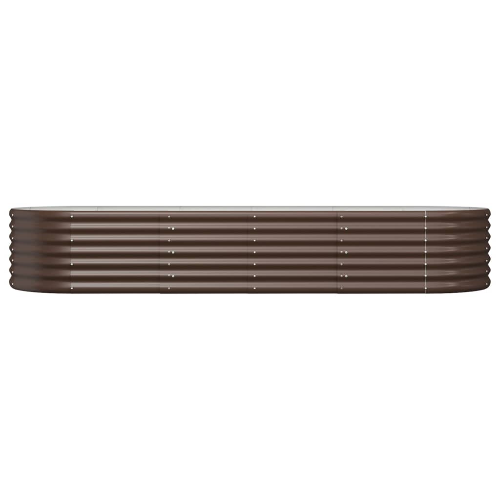 Plantenbak 224X80X36 Cm Gepoedercoat Staal Bruin