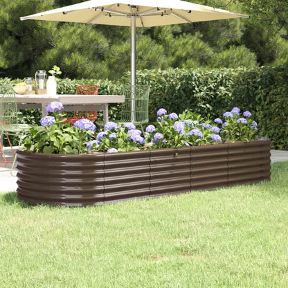 Plantenbak 224X80X36 Cm Gepoedercoat Staal Bruin