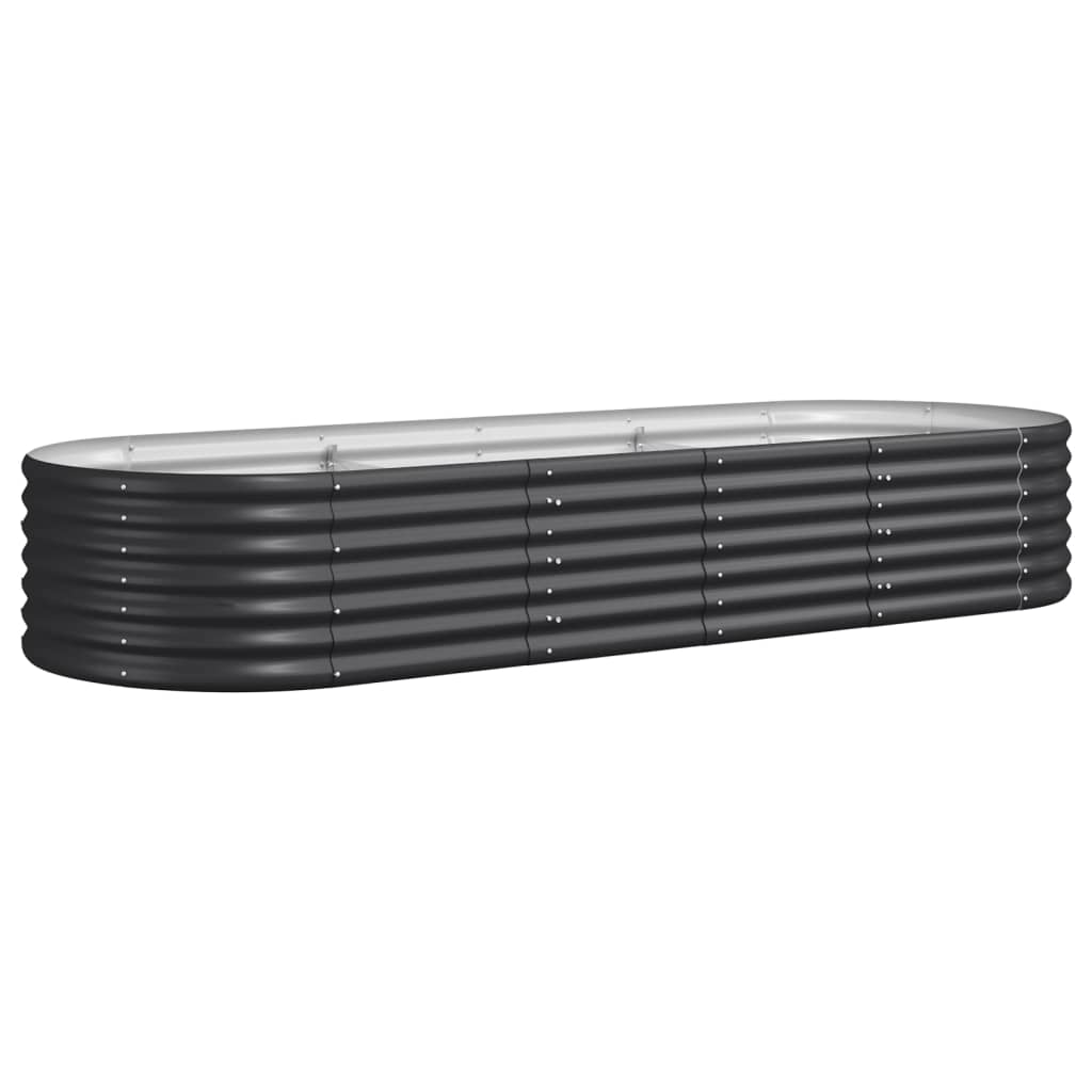 Plantenbak 224X80X36 Cm Gepoedercoat Staal Antracietkleurig