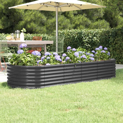 Plantenbak 224X80X36 Cm Gepoedercoat Staal Antracietkleurig