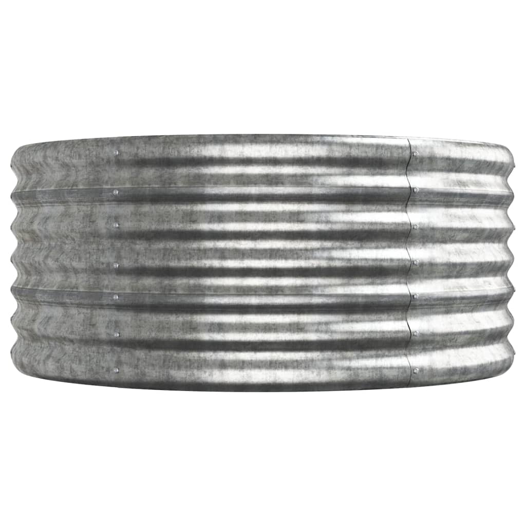 Plantenbak 224X80X36 Cm Gepoedercoat Staal Zilverkleurig